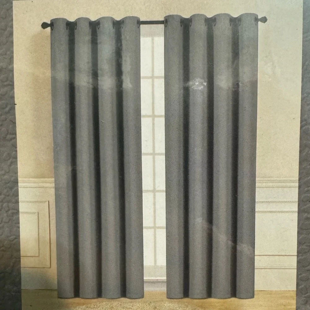 Lana Taupe blackout Panel with Grommets Extra wide window panel